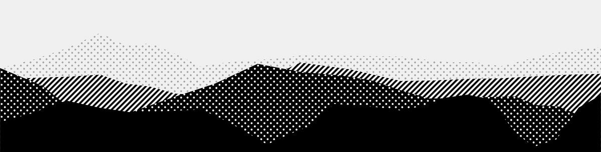 Auto-generated description: A series of overlapping mountains is depicted using various textures and patterns in a grayscale scheme.